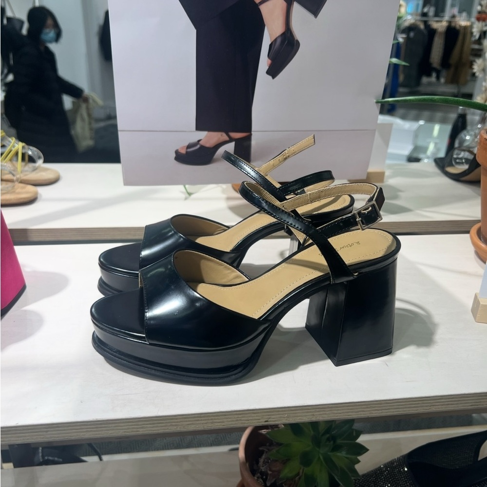 & Other Stories Black Platform Slingback Heels